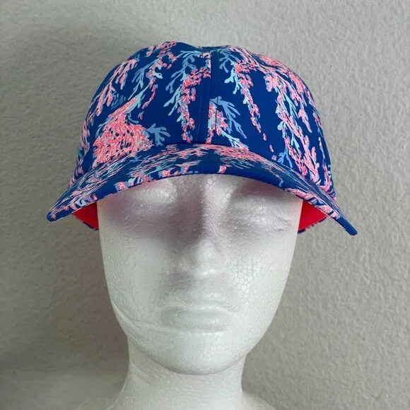 NEW Lilly Pulitzer Womens Run Around Baseball Hat Borealis Blue Cap Adjustable - Picture 2 of 13